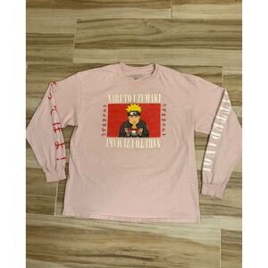 Naruto Shippuden Uzumaki Pink Long Sleeve T-Shirt Viz Media Large Dattebayo